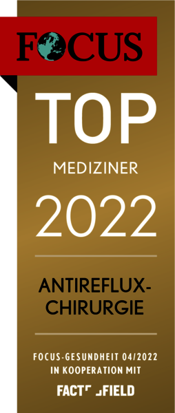 Antireflux Chirurgie Auszeichnung als Top-Mediziner 2022 vom Focus